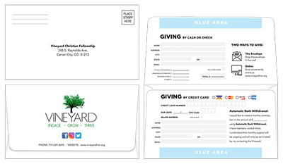Remittance and Donation Envelopes for Church or Business