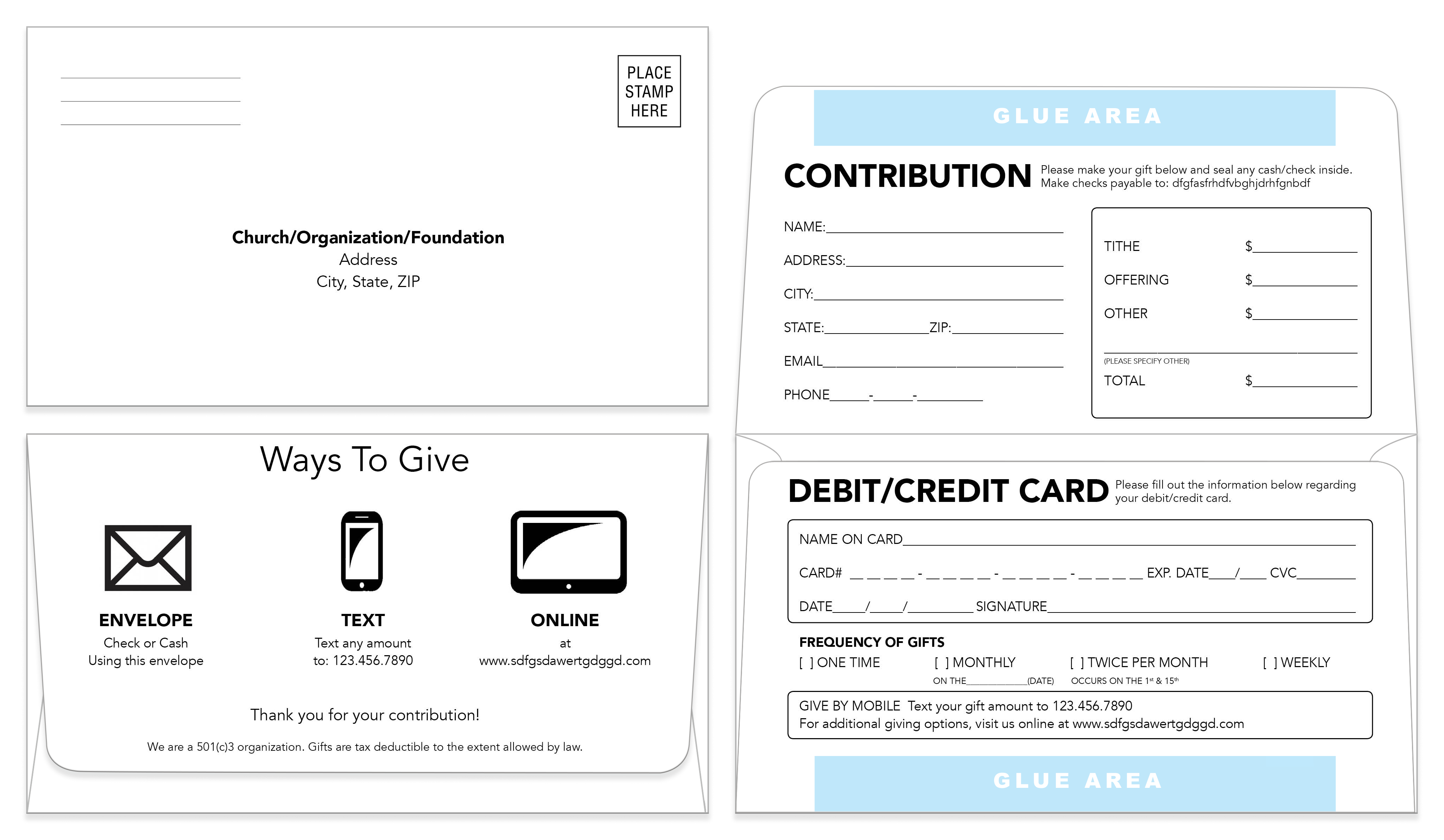 Template 104 Design Service Custom Remittance Envelopes